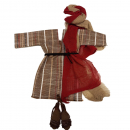 Kleid  aus rustikalem Stoff + doppelfarbiger Turban